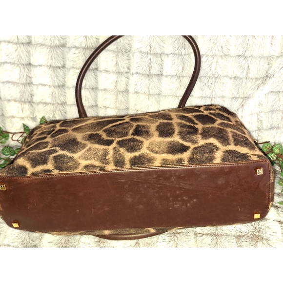 Kate Spade | Giraffe Faux Hair Brown Leather Satchel - Picture 7 of 15